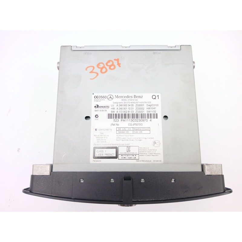 Recambio de sistema audio / cd para mercedes-benz clase b sports tourer (w246, w242) b 180 cdi (246.200) referencia OEM IAM A246