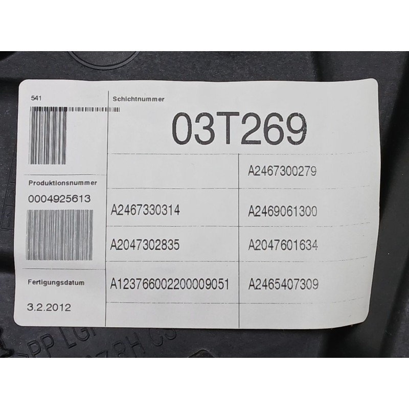 Recambio de elevalunas trasero derecho para mercedes-benz clase b sports tourer (w246, w242) b 180 cdi (246.200) referencia OEM 