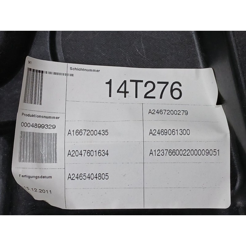 Recambio de elevalunas delantero derecho para mercedes-benz clase b sports tourer (w246, w242) b 180 cdi (246.200) referencia OE