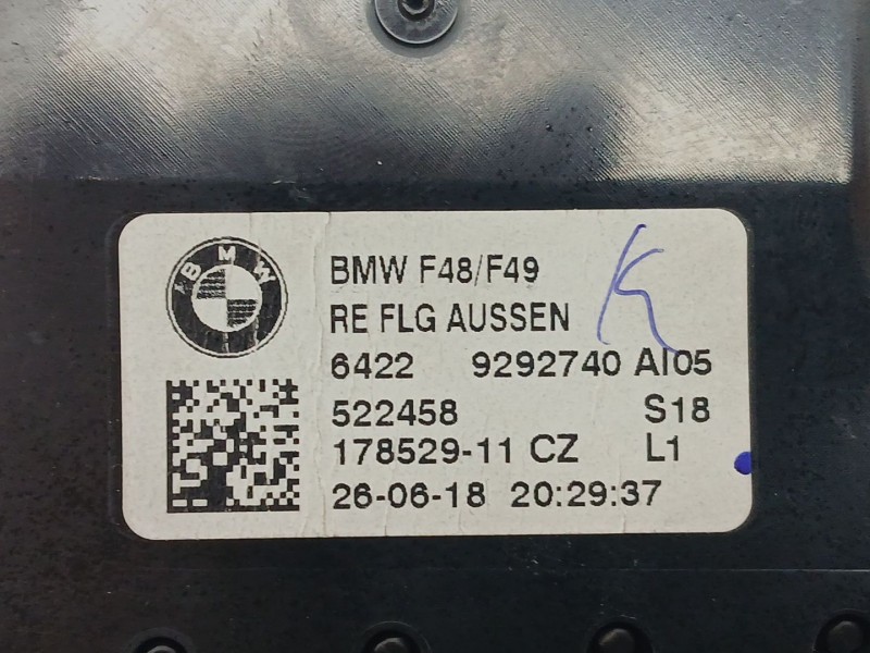 Recambio de rejilla aireadora para bmw x1 (f48) sdrive 18 d referencia OEM IAM 64229292740  