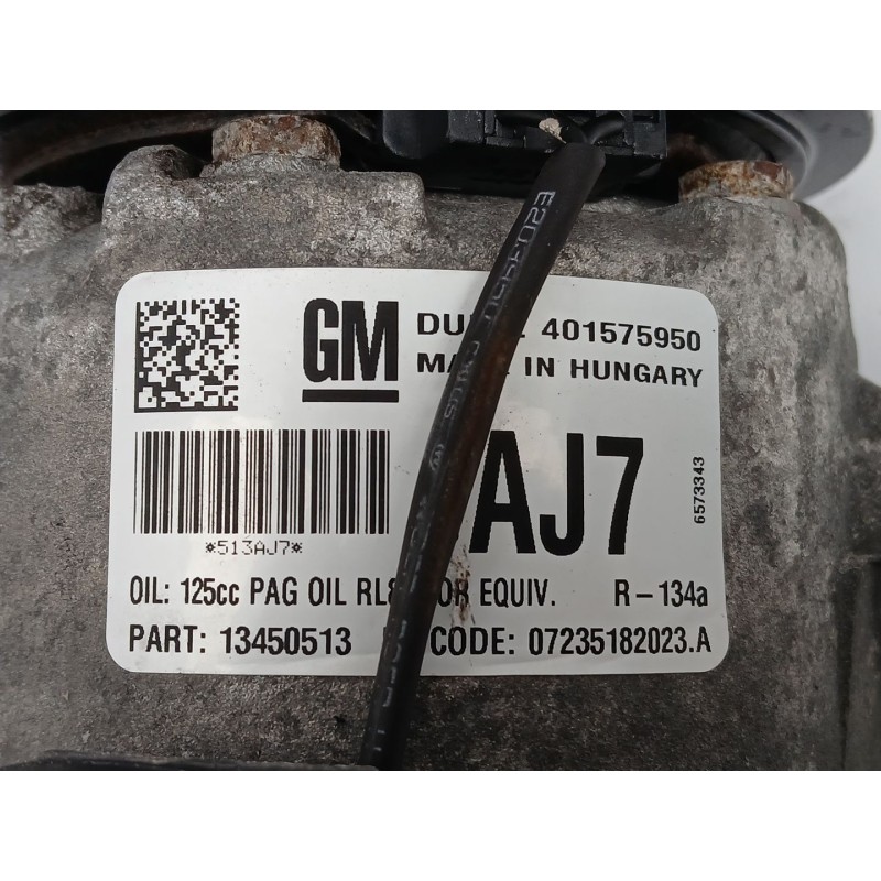 Recambio de compresor aire acondicionado para opel astra k (b16) 1.6 turbo (68) referencia OEM IAM 13450513  401575950