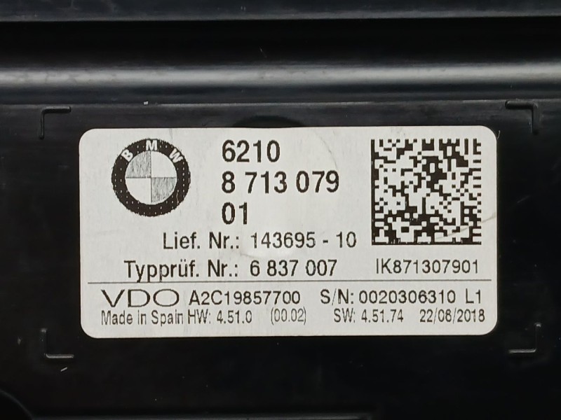 Recambio de cuadro instrumentos para bmw x1 (f48) sdrive 18 d referencia OEM IAM 62108713079  A2C19857700