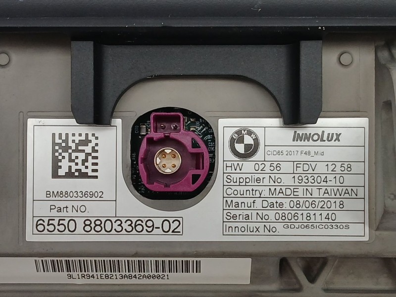 Recambio de pantalla multifuncion para bmw x1 (f48) sdrive 18 d referencia OEM IAM 6550880336902  