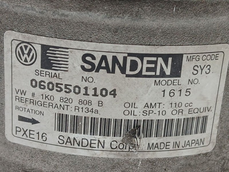 Recambio de compresor aire acondicionado para volkswagen scirocco iii (137, 138) 2.0 tdi referencia OEM IAM 1K0820808B  