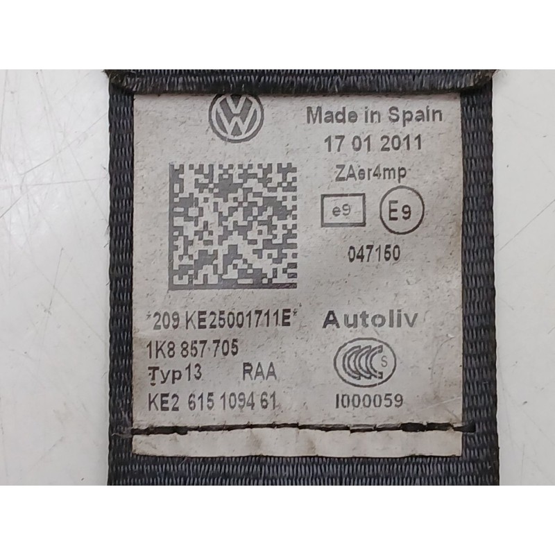 Recambio de cinturon seguridad delantero izquierdo para volkswagen scirocco iii (137, 138) 2.0 tdi referencia OEM IAM 1K8857705 
