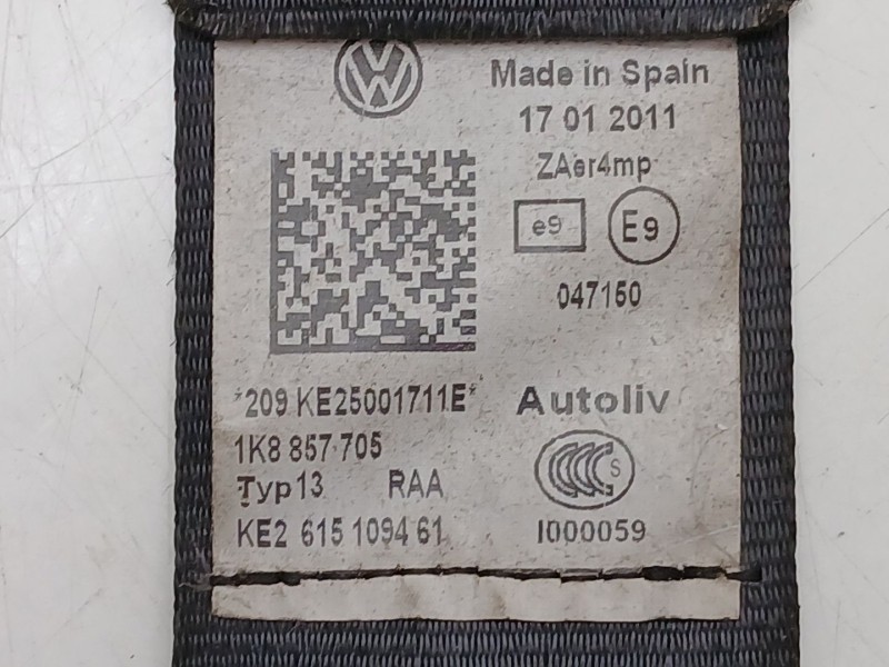 Recambio de cinturon seguridad delantero izquierdo para volkswagen scirocco iii (137, 138) 2.0 tdi referencia OEM IAM 1K8857705 
