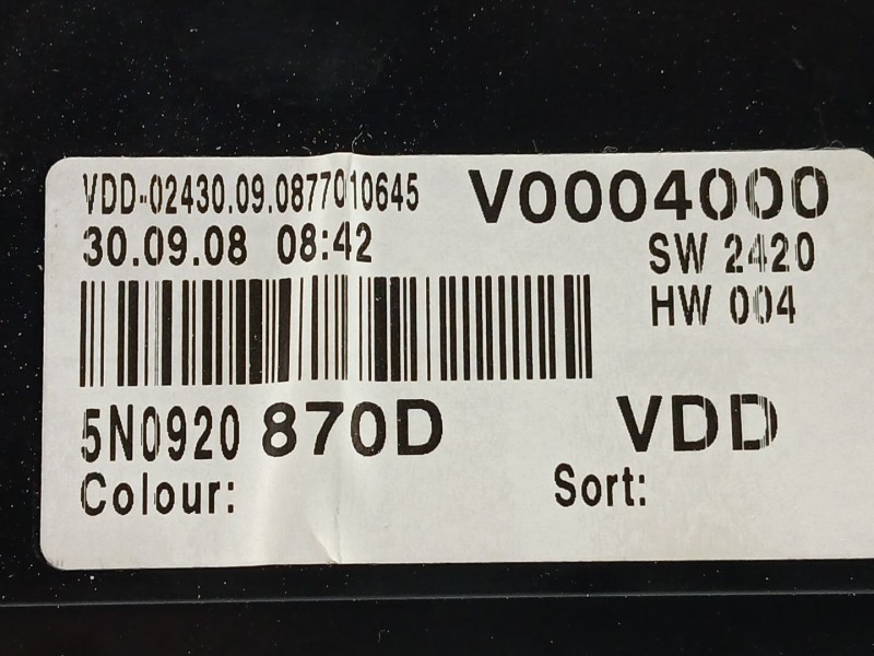 Recambio de cuadro instrumentos para volkswagen tiguan (5n_) 2.0 tdi 4motion referencia OEM IAM 5N0920870D  