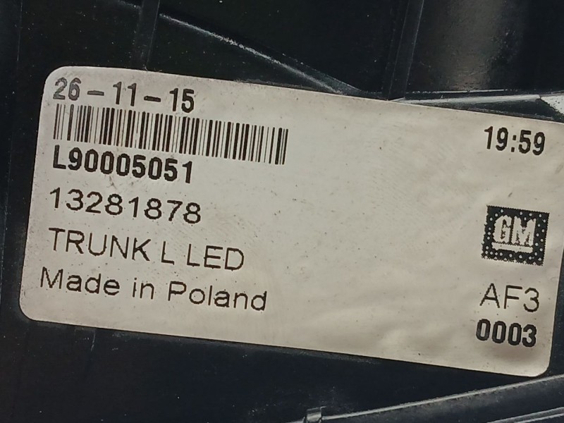 Recambio de piloto trasero izquierdo interior para opel astra k (b16) 1.6 turbo (68) referencia OEM IAM 13281878  