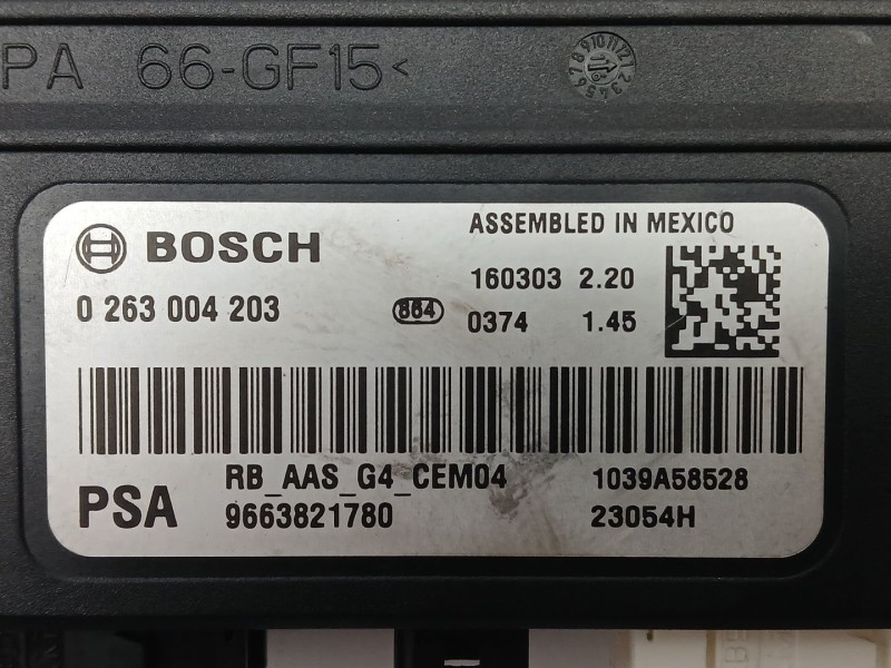 Recambio de modulo electronico para peugeot partner tepee 1.6 bluehdi 100 referencia OEM IAM 9663821780  0263004203