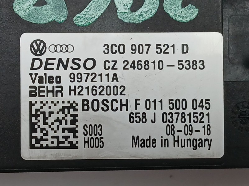 Recambio de resistencia calefaccion para seat leon (1p1) 1.9 tdi referencia OEM IAM 3C0907521D 997211A CZ2468105383