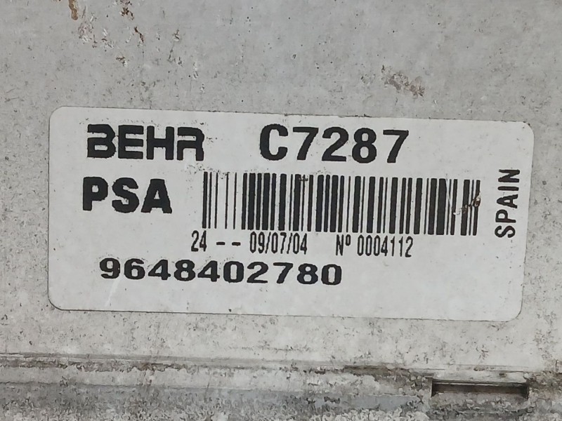 Recambio de intercooler para peugeot 206 hatchback (2a/c) 1.6 hdi 110 referencia OEM IAM 9648402780  