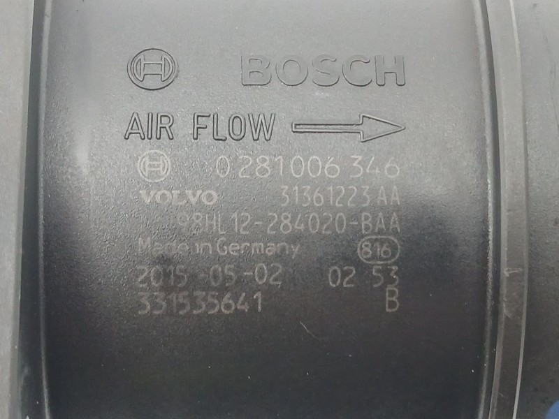 Recambio de caudalimetro para volvo v60 i cross country (157) d4 polestar awd referencia OEM IAM 31361223AA 98HL12284020BAA 0281