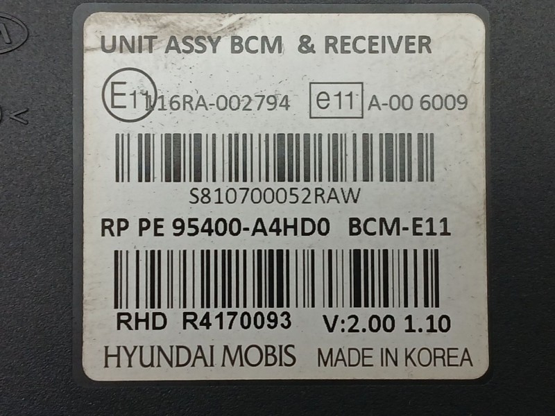 Recambio de modulo electronico para kia carens iv 1.7 crdi referencia OEM IAM 95400A4HD0  
