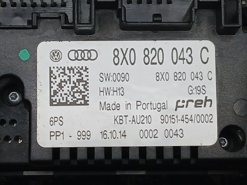 Recambio de mando climatizador para audi a1 (8x1, 8xk) 1.6 tdi referencia OEM IAM 8X0820043C  