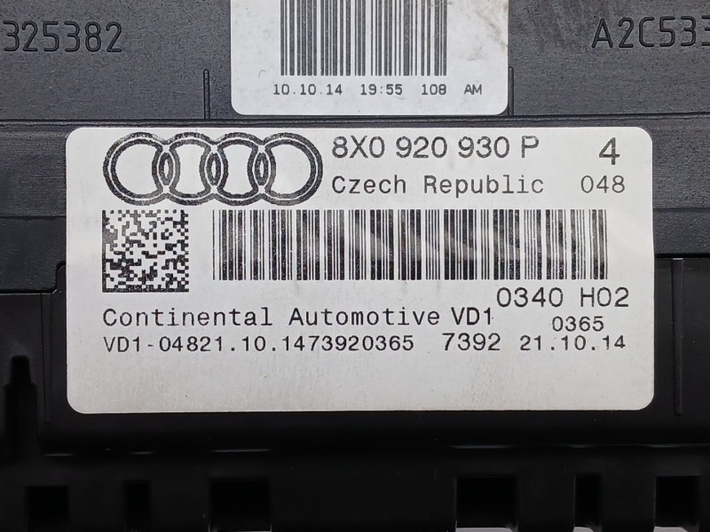 Recambio de cuadro instrumentos para audi a1 (8x1, 8xk) 1.6 tdi referencia OEM IAM 8X0920930P  