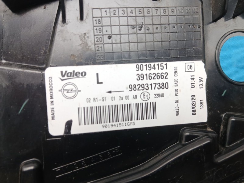 Recambio de piloto trasero izquierdo para opel corsa f elegance referencia OEM IAM 90194151  39162662