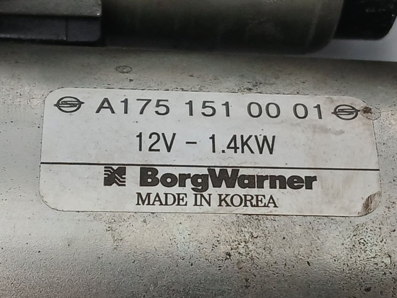 Recambio de motor arranque para ssangyong korando (c300) 1.5 referencia OEM IAM A1751510001  