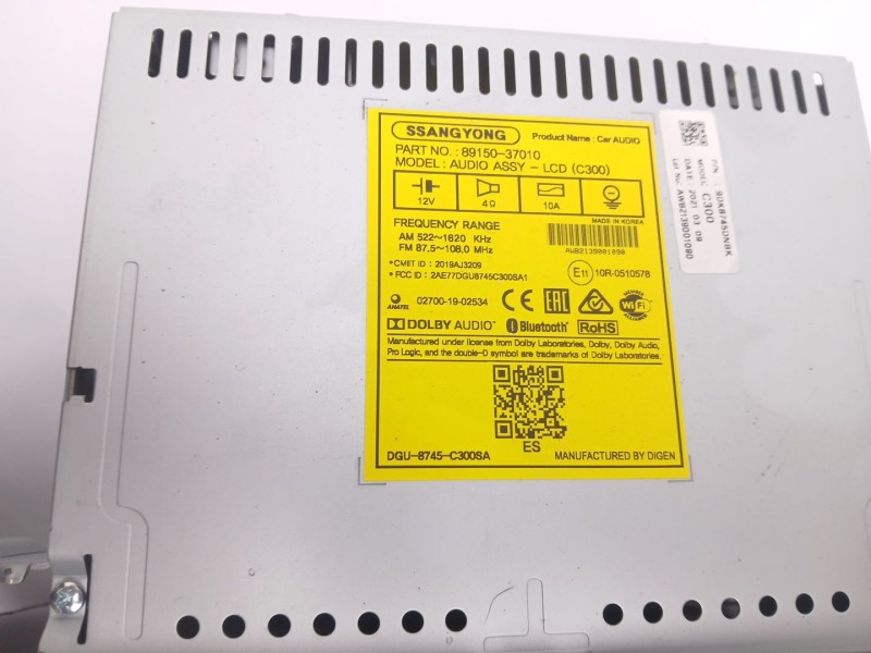 Recambio de sistema audio / cd para ssangyong korando (c300) 1.5 referencia OEM IAM 8915037010  