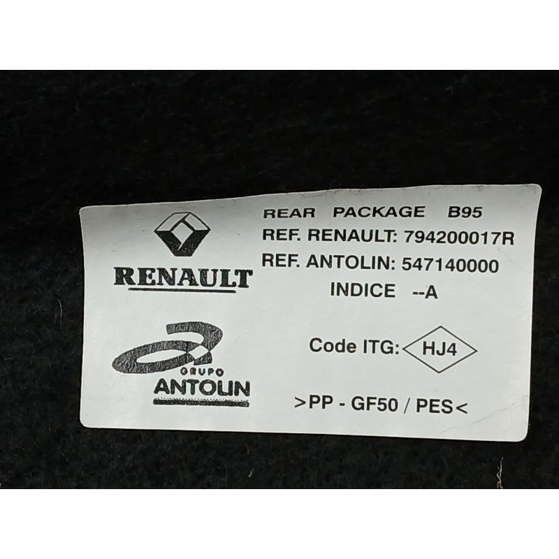 Recambio de bandeja trasera para renault megane iii hatchback (bz0/1_, b3_) 1.2 tce (bz2b, bz11) referencia OEM IAM 794200017R  