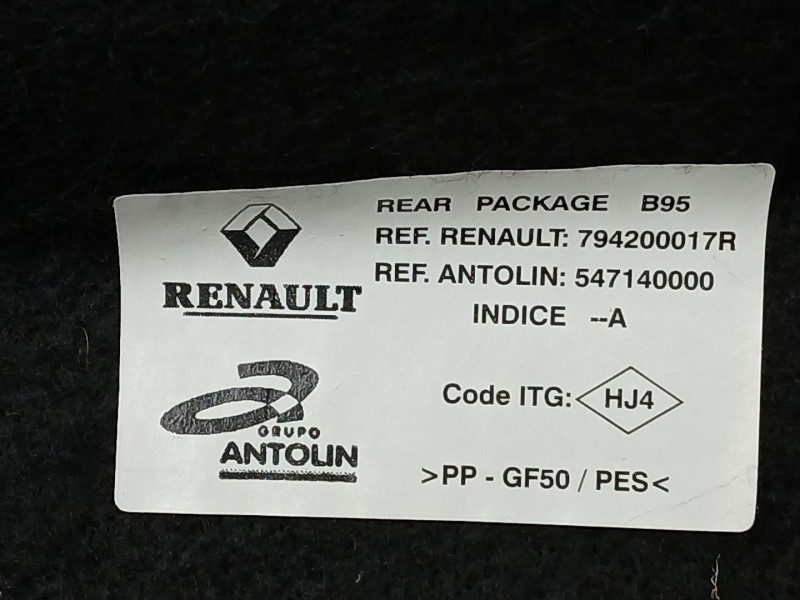 Recambio de bandeja trasera para renault megane iii hatchback (bz0/1_, b3_) 1.2 tce (bz2b, bz11) referencia OEM IAM 794200017R  