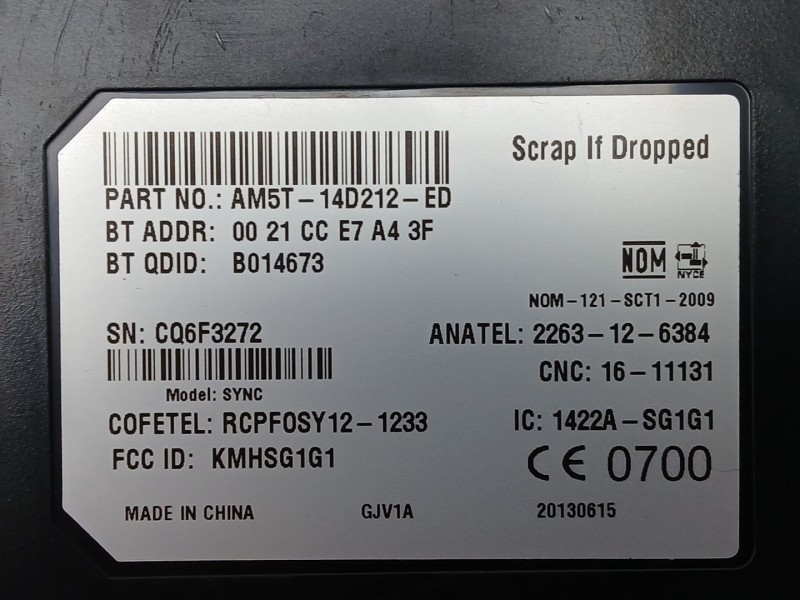 Recambio de modulo electronico para ford fiesta (ccn) 1.0 ecobost referencia OEM IAM AM5T14D212ED  