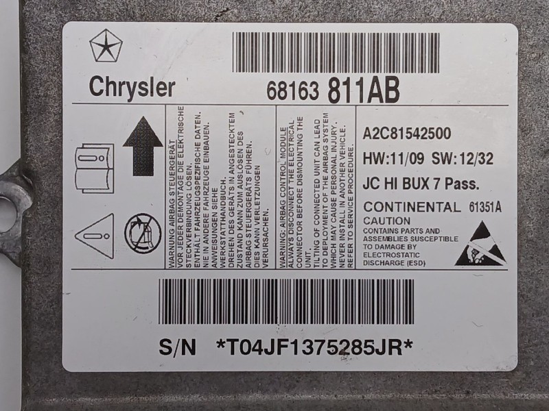 Recambio de kit airbag para fiat freemont (345_) 2.0 jtd referencia OEM IAM 1QC28DX9AE 68163811AB 0005247915