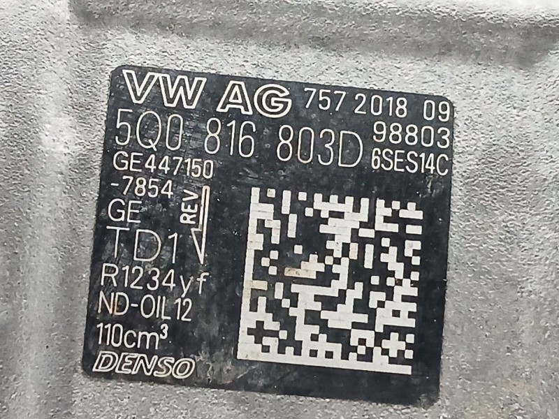 Recambio de compresor aire acondicionado para skoda superb iii (3v3) 2.0 tdi referencia OEM IAM 5Q0816803D  GE4471507854