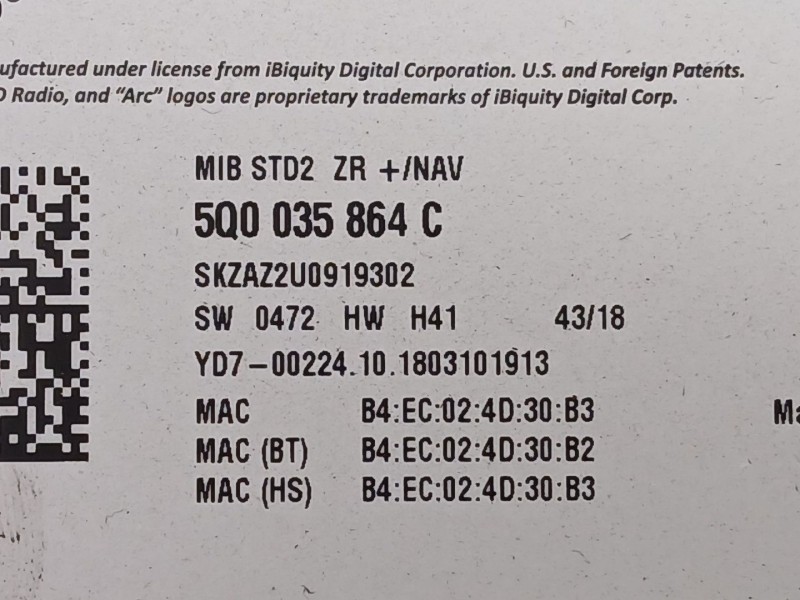 Recambio de sistema navegacion gps para skoda superb iii (3v3) 2.0 tdi referencia OEM IAM 5Q0035864C  