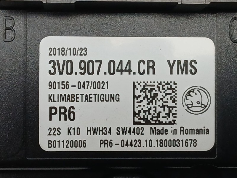 Recambio de mando climatizador para skoda superb iii (3v3) 2.0 tdi referencia OEM IAM 3V0907044CR  