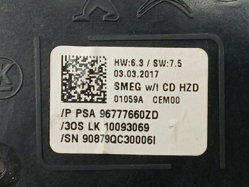 Recambio de mando multifuncion para peugeot 308 ii (lb_, lp_, lw_, lh_, l3_) 1.2 thp 130 referencia OEM IAM 96777660ZD  