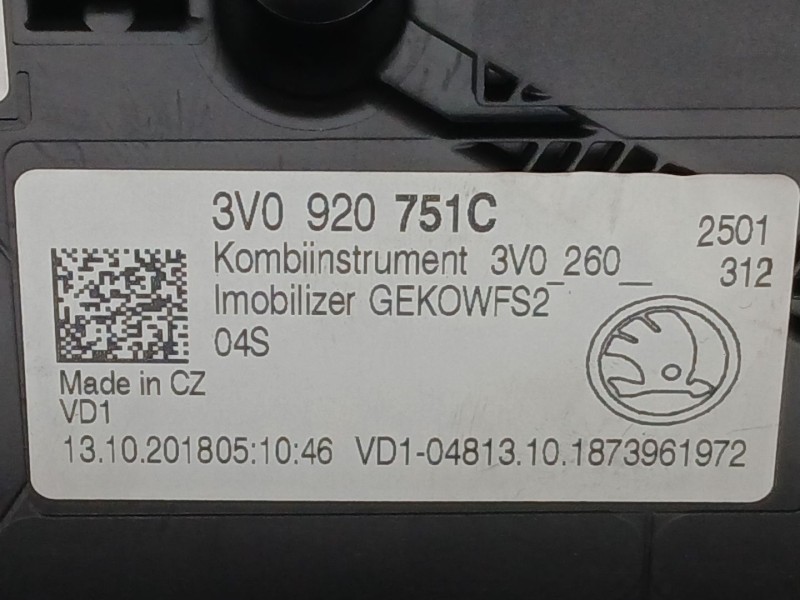 Recambio de cuadro instrumentos para skoda superb iii (3v3) 2.0 tdi referencia OEM IAM 3V0920751C  