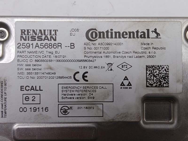 Recambio de modulo electronico para dacia sandero iii 1.0 sce 65 referencia OEM IAM 2591A5686R  
