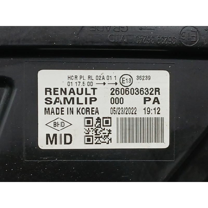 Recambio de faro izquierdo para renault arkana i (lcm_, ldn_) 1.6 e-tech 145 (ldmu) referencia OEM IAM 260603632R  