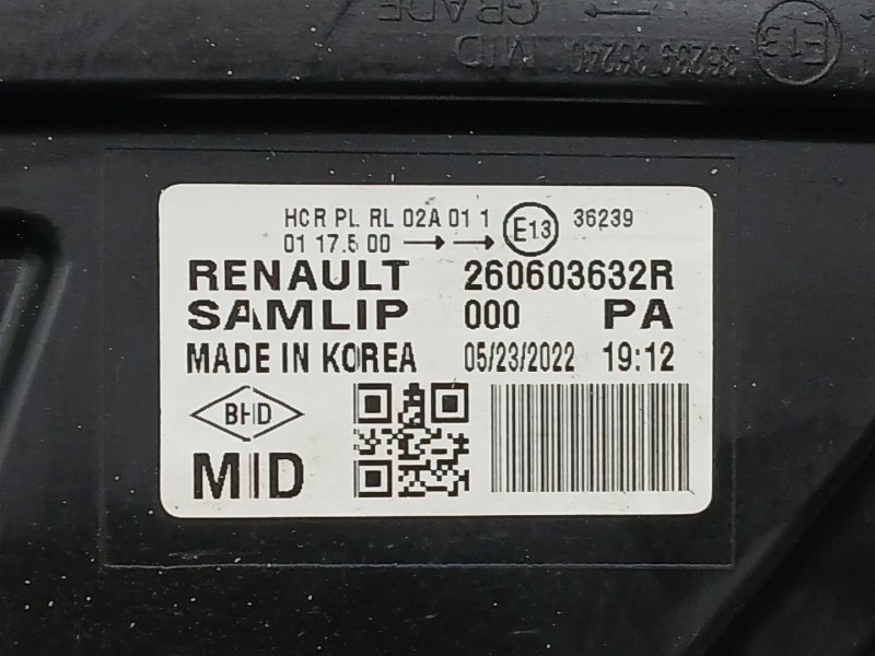 Recambio de faro izquierdo para renault arkana i (lcm_, ldn_) 1.6 e-tech 145 (ldmu) referencia OEM IAM 260603632R  
