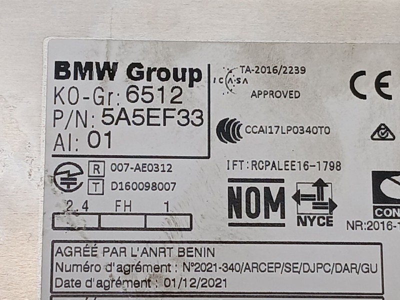 Recambio de sistema audio / cd para mini mini (f55) cooper referencia OEM IAM 65125A5EF33  