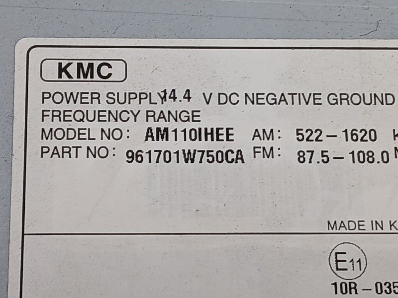 Recambio de sistema audio / cd para kia rio iii (ub) 1.25 cvvt referencia OEM IAM 961701W750CA  