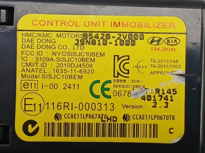 Recambio de modulo electronico para kia rio iii (ub) 1.25 cvvt referencia OEM IAM 954202V000  