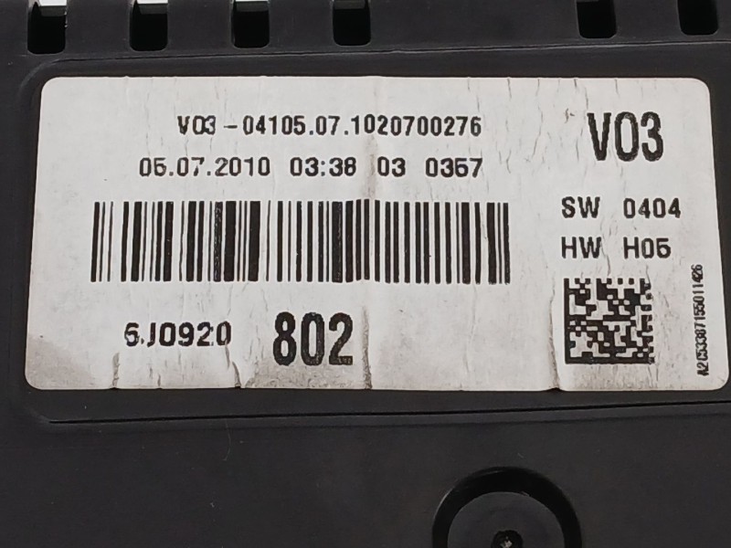 Recambio de cuadro instrumentos para seat ibiza iv (6j5, 6p1) 1.2 referencia OEM IAM 6J0920802  
