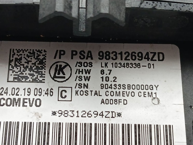 Recambio de mando multifuncion para citroën c4 cactus 1.5 bluehdi 100 referencia OEM IAM 98312694ZD  