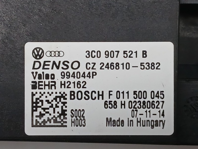 Recambio de resistencia calefaccion para audi tt (8j3) 2.0 tfsi referencia OEM IAM 3C0907521B CZ2468105382 994044P
