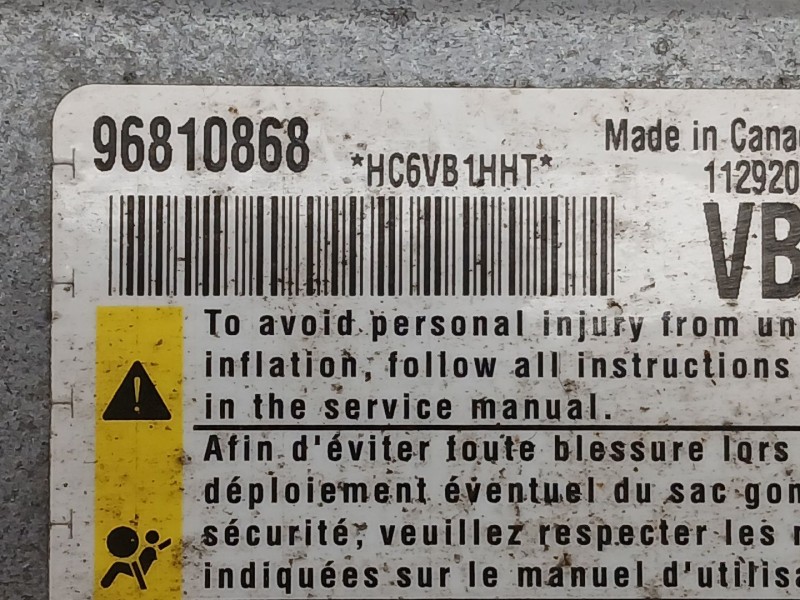 Recambio de centralita airbag para opel antara a (l07) 2.0 cdti referencia OEM IAM 96810868  
