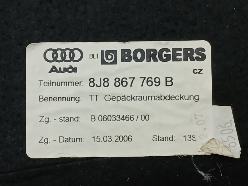 Recambio de bandeja trasera para audi tt (8j3) 2.0 tfsi referencia OEM IAM 8J8867769BN70  