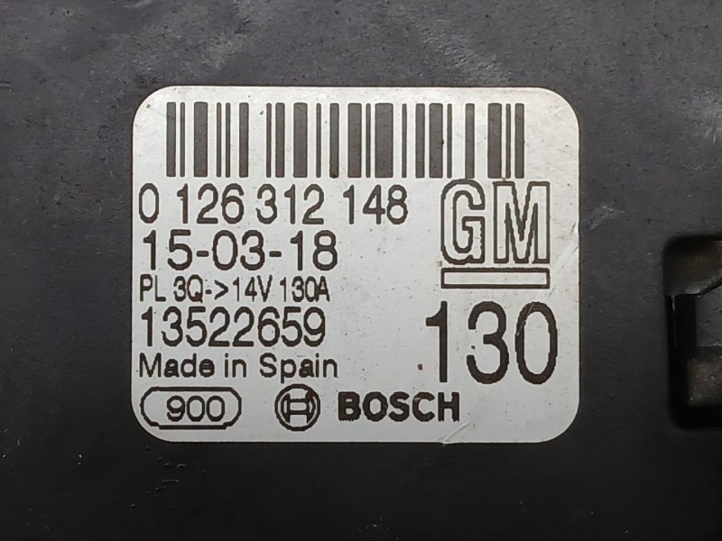 Recambio de alternador para opel astra k (b16) 1.4 turbo (68) referencia OEM IAM 13522659 0126312148 