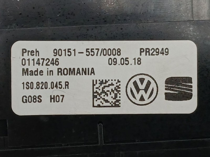 Recambio de mando climatizador para seat mii (kf1, ke1) 1.0 referencia OEM IAM 1S0820045R  