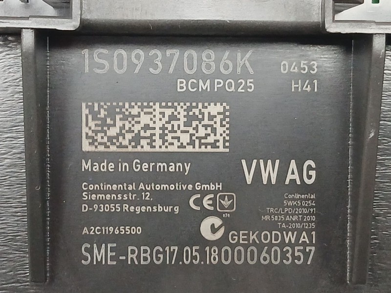 Recambio de modulo electronico para seat mii (kf1, ke1) 1.0 referencia OEM IAM 1S0937086K A2C11965500 