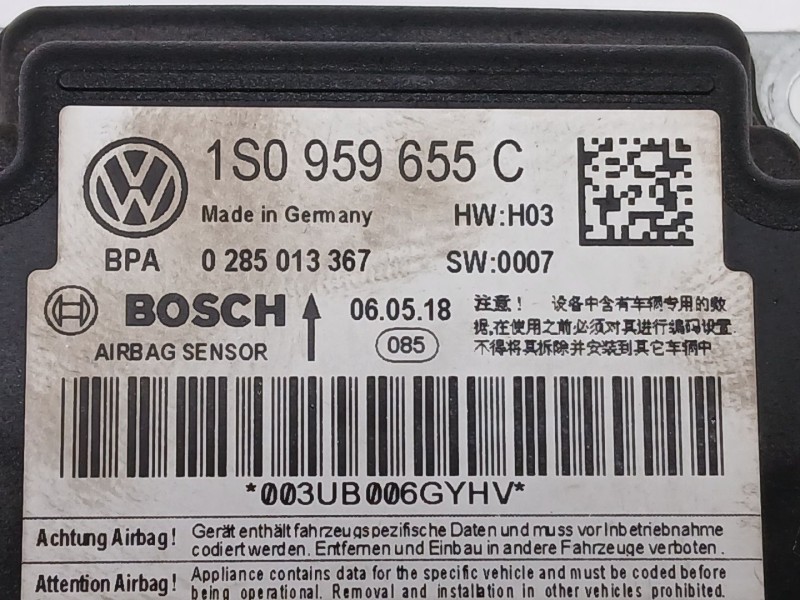 Recambio de kit airbag para seat mii (kf1, ke1) 1.0 referencia OEM IAM 1S1857034 1S0880204C 6J0880201AG