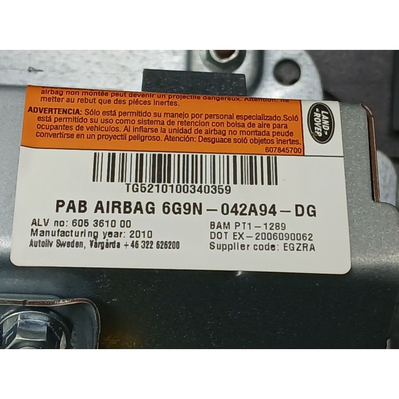 Recambio de kit airbag para land rover freelander 2 (l359) 2.2 td4 4x4 referencia OEM IAM 6H5204634AN 6G9N042A94DG 6H52043B13AD8