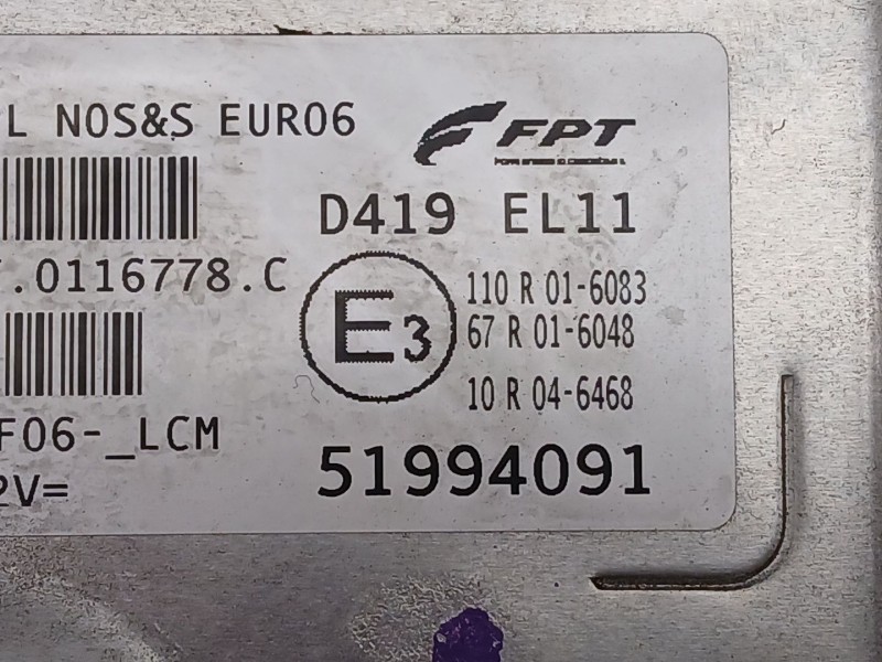 Recambio de centralita motor uce para fiat panda (312_, 319_) 1.2 (312pxa1a) referencia OEM IAM 51994091  