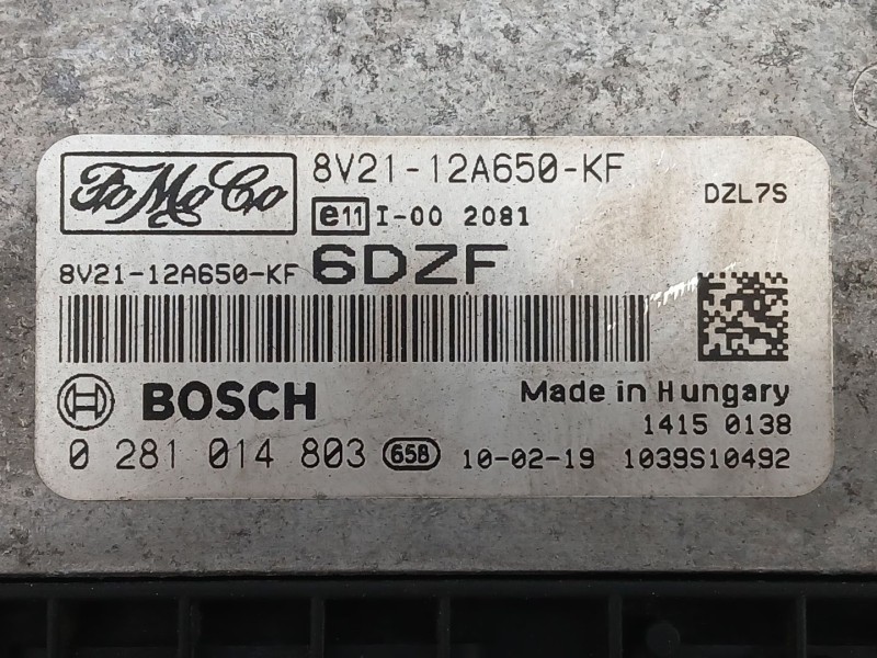 Recambio de centralita motor uce para ford fiesta (cb1) titanium referencia OEM IAM 8V2112A650KF 0281014803 