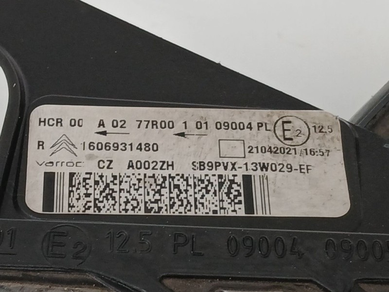 Recambio de faro derecho para ds ds 3 (sa_) 1.6 bluehdi 75 referencia OEM IAM 1606931480  